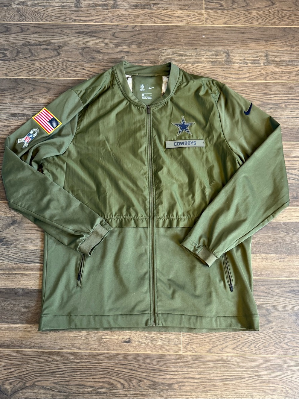 Dallas Cowboys Nike Salute to Service Elite Olive Hybrid Jacket